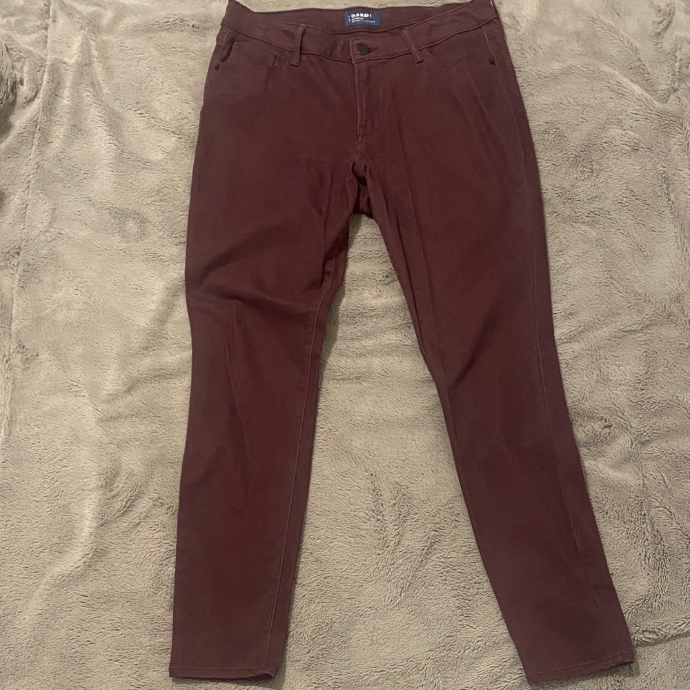 Old Navy Women's Maroon Skinny Jeans